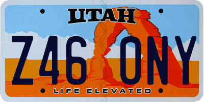 UT license plate Z460NY