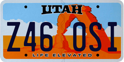 UT license plate Z460SI