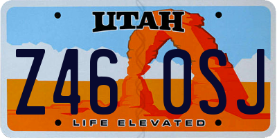 UT license plate Z460SJ