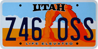 UT license plate Z460SS