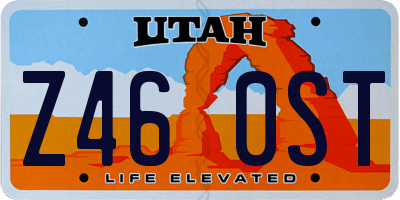 UT license plate Z460ST