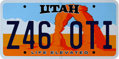 UT license plate Z460TI