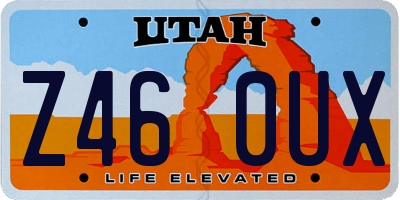 UT license plate Z460UX