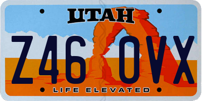 UT license plate Z460VX