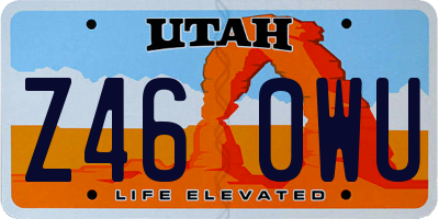 UT license plate Z460WU