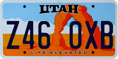 UT license plate Z460XB