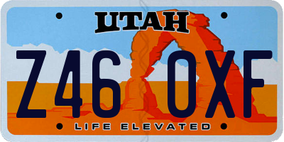 UT license plate Z460XF