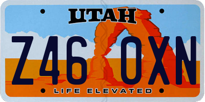 UT license plate Z460XN