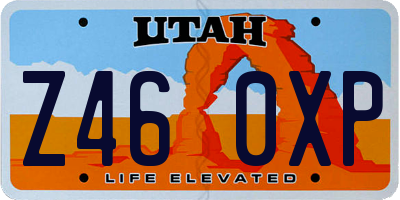 UT license plate Z460XP