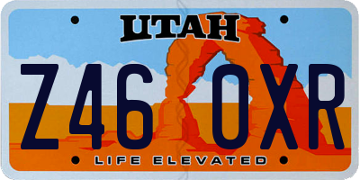 UT license plate Z460XR