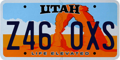 UT license plate Z460XS