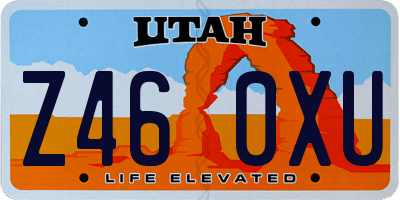 UT license plate Z460XU