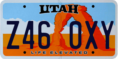 UT license plate Z460XY