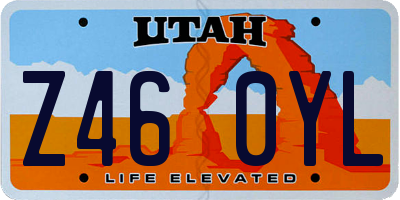 UT license plate Z460YL