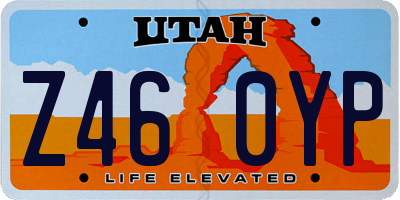 UT license plate Z460YP