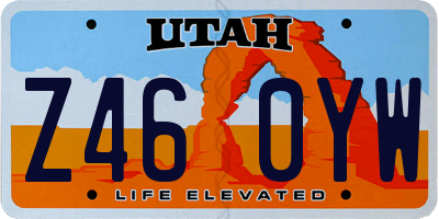 UT license plate Z460YW