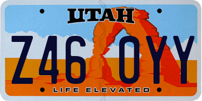 UT license plate Z460YY