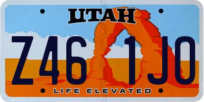 UT license plate Z461JO