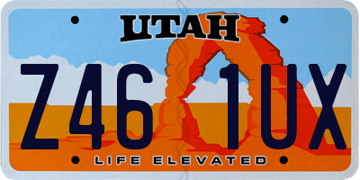 UT license plate Z461UX