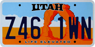 UT license plate Z461WN
