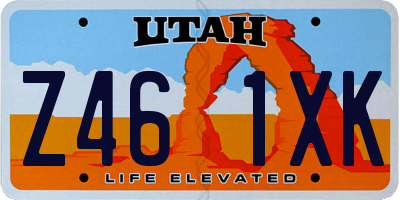 UT license plate Z461XK