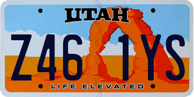 UT license plate Z461YS