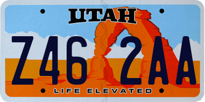 UT license plate Z462AA