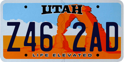 UT license plate Z462AD