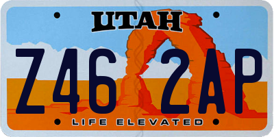 UT license plate Z462AP