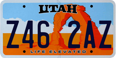 UT license plate Z462AZ