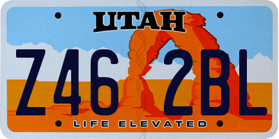 UT license plate Z462BL