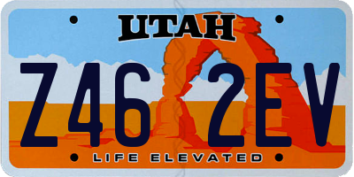 UT license plate Z462EV