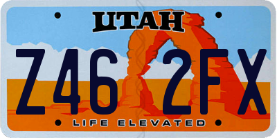 UT license plate Z462FX