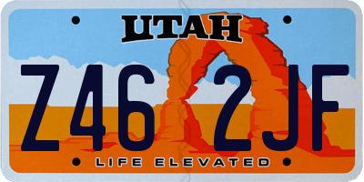 UT license plate Z462JF