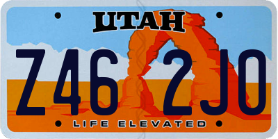 UT license plate Z462JO