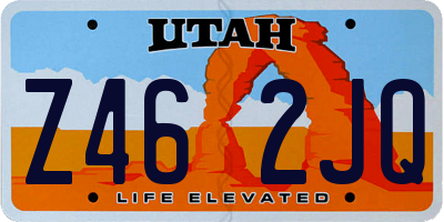 UT license plate Z462JQ