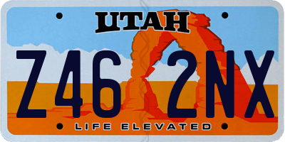 UT license plate Z462NX