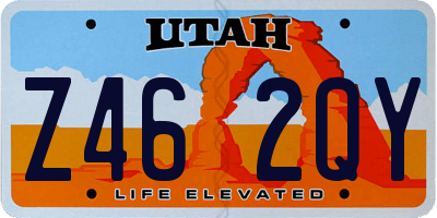 UT license plate Z462QY