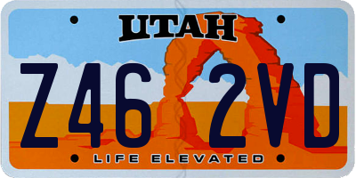 UT license plate Z462VD