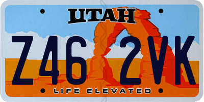 UT license plate Z462VK