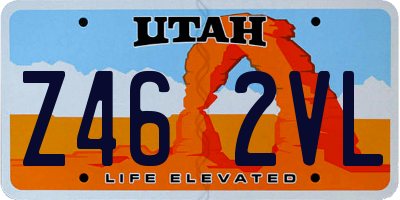 UT license plate Z462VL