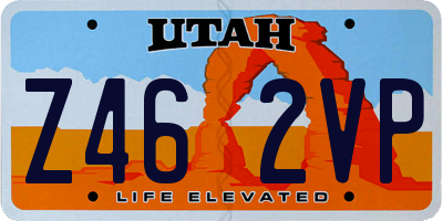 UT license plate Z462VP