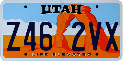 UT license plate Z462VX