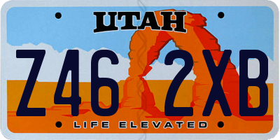 UT license plate Z462XB