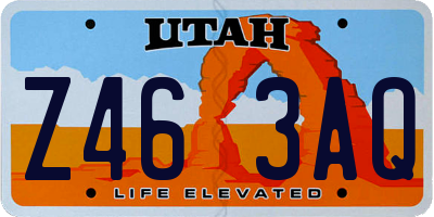 UT license plate Z463AQ