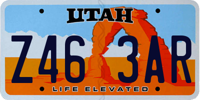 UT license plate Z463AR