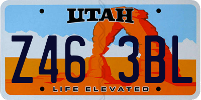 UT license plate Z463BL