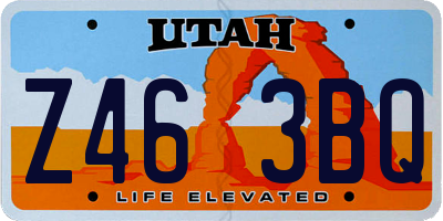 UT license plate Z463BQ