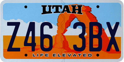 UT license plate Z463BX