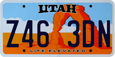 UT license plate Z463DN